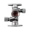 Keeney Mfg Keeney 1/4 in. FIP in. X 3/8 in. Compression Brass Dual Shut-Off Valve K2902DHLF - alternate 2